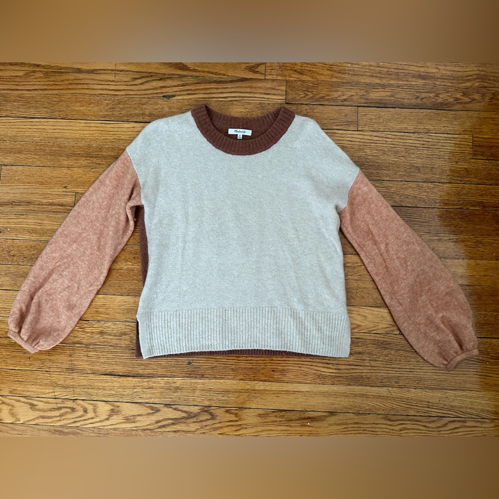 Cream, Orange, and Brown Sweater from Madewell